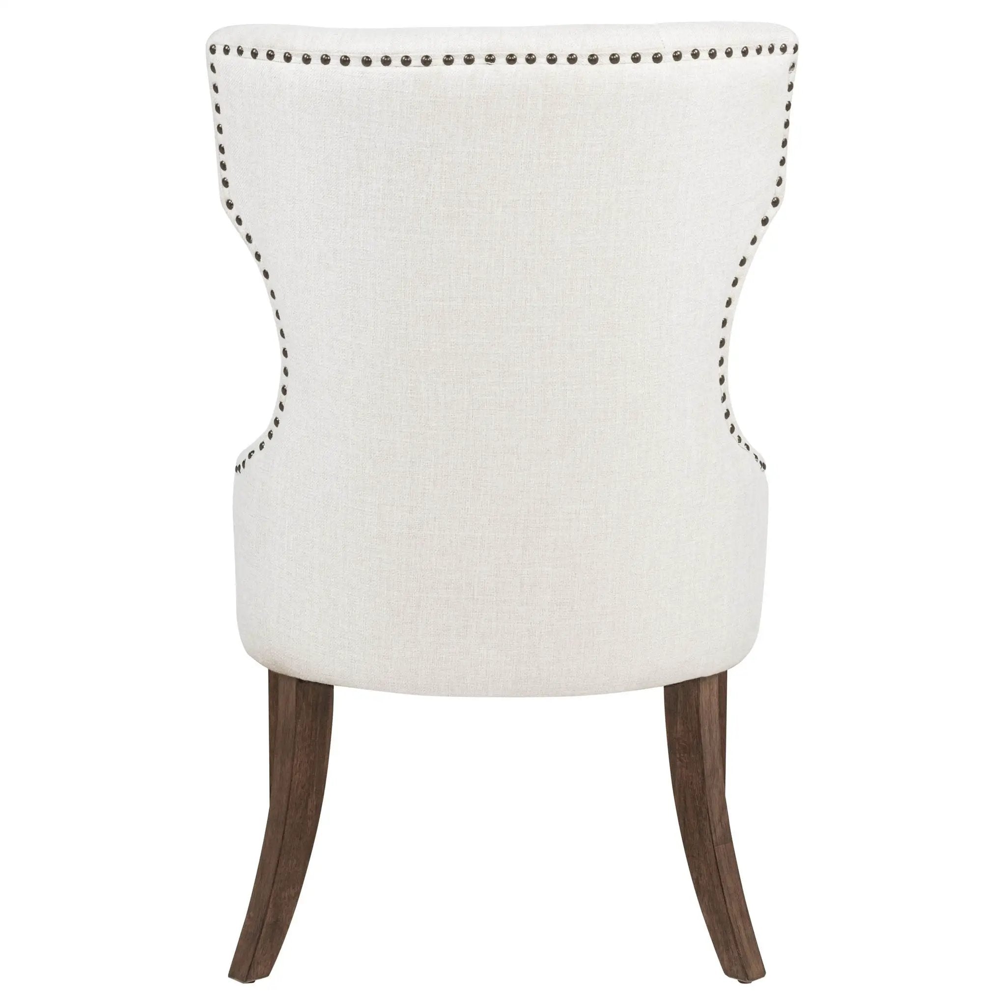 Baney Fabric Upholstered Dining Side Chair Cream and Dark Oak by Unique Piece Furniture