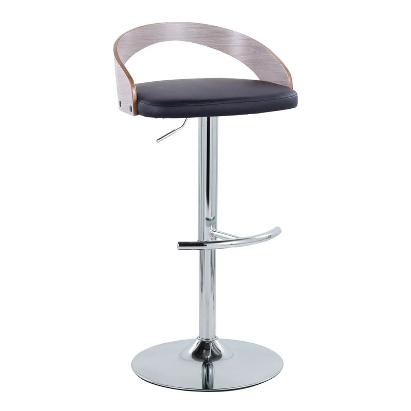 Grotto - Contemporary, Adjustable Barstool With Swivel With Rounded T Footrest (Set of 2) by Unique Piece Furniture