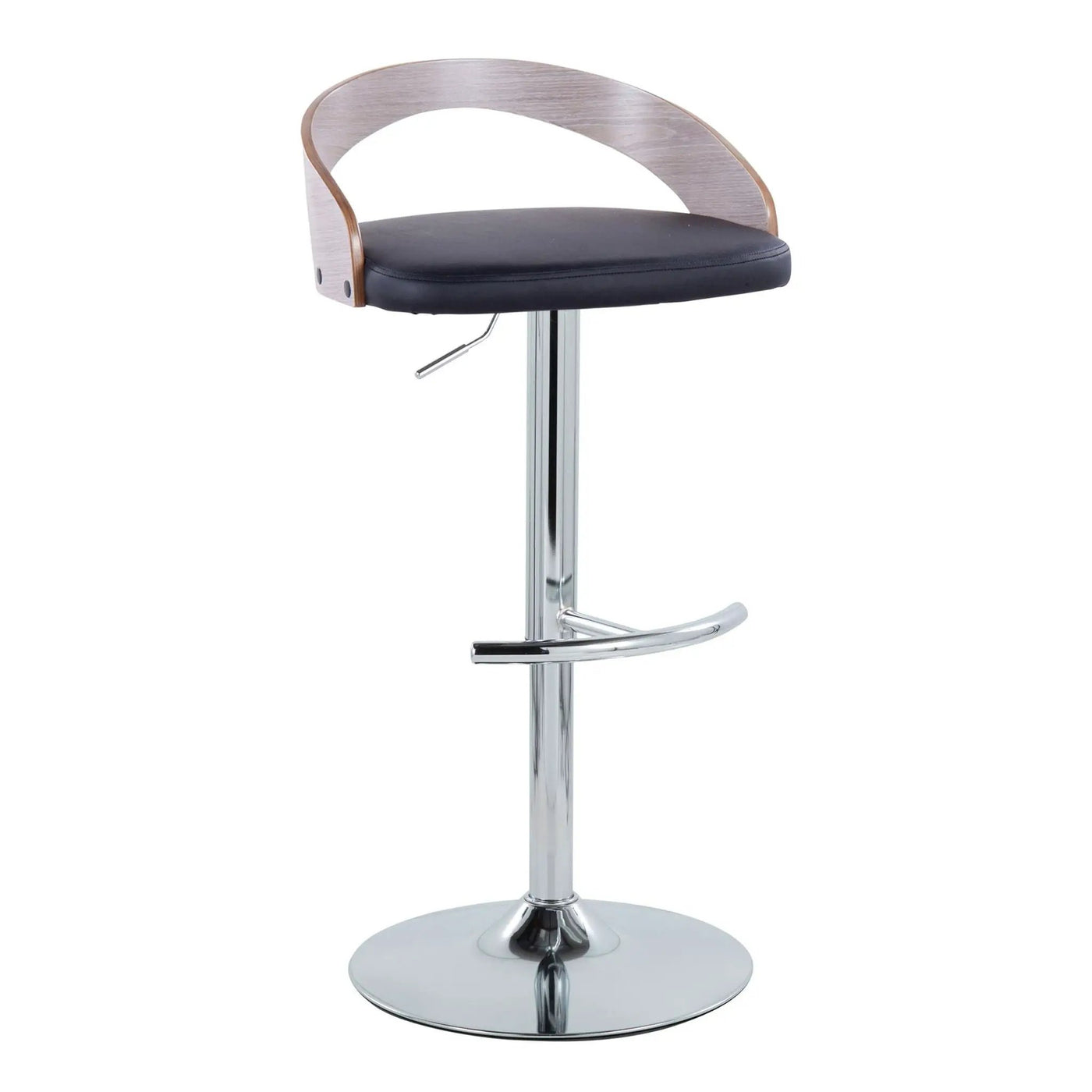 Grotto - Contemporary, Adjustable Barstool With Swivel With Rounded T Footrest (Set of 2) by HouseOfZazla