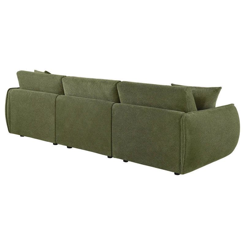 Elysia Chenille Upholstered Modular Lounge Sofa Green by Unique Piece Furniture