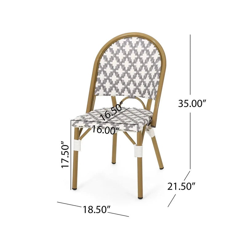 Chic French Bistro Chair With Durable Rattan And Aluminum Frame by HouseOfZazla