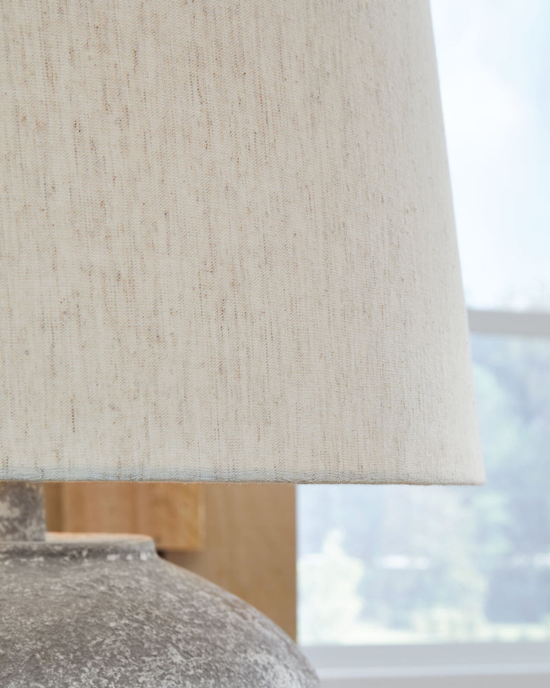 Dreward - Paper Table Lamp - Distressed Gray by Unique Piece Furniture