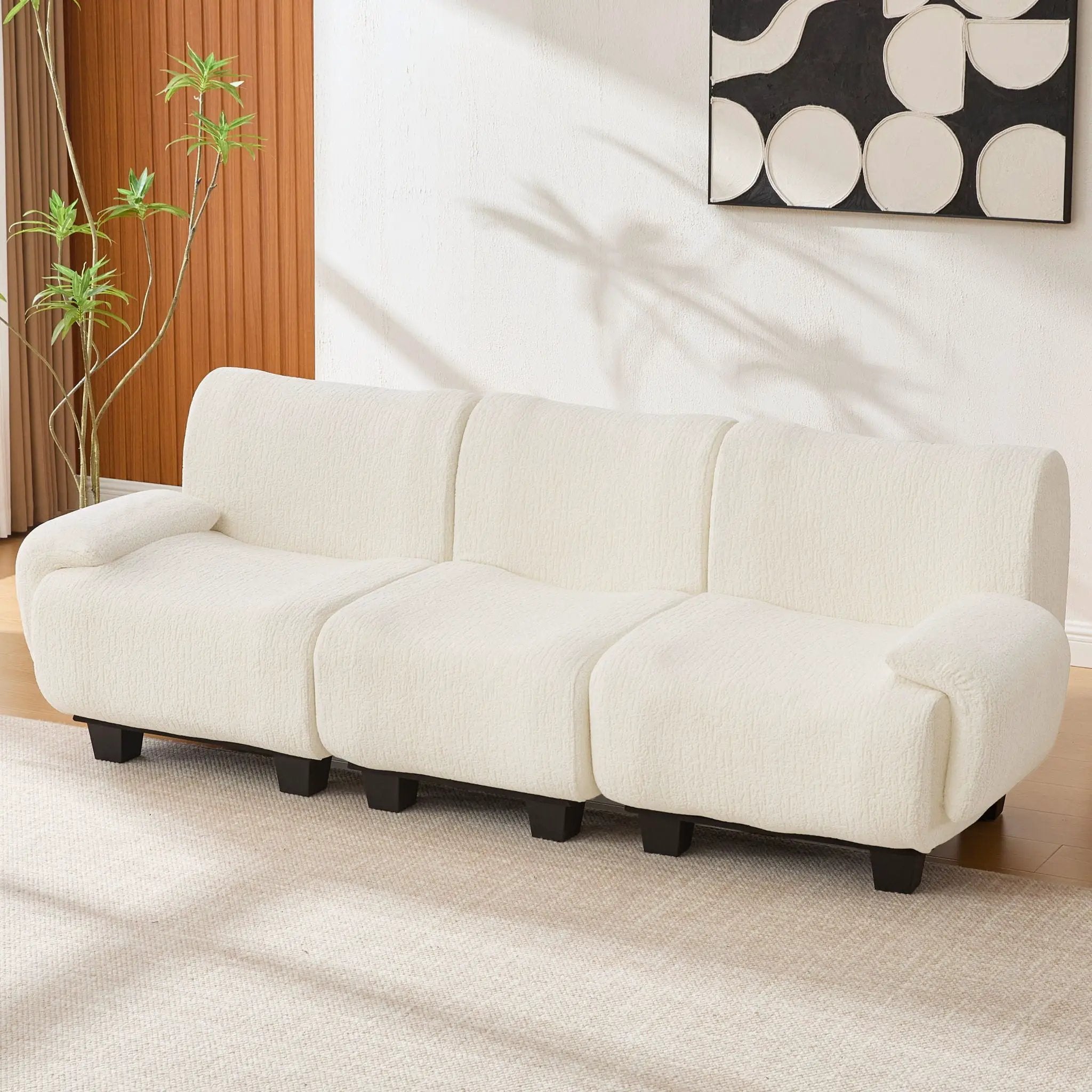 3 Seater Sofa Couch With Curved Armrests by Unique Piece Furniture