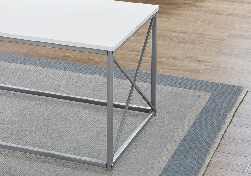 Table Set, Coffee, End, Side, Accent, Living Room, Contemporary, Modern (Set of 3) - White by HouseOfZazla