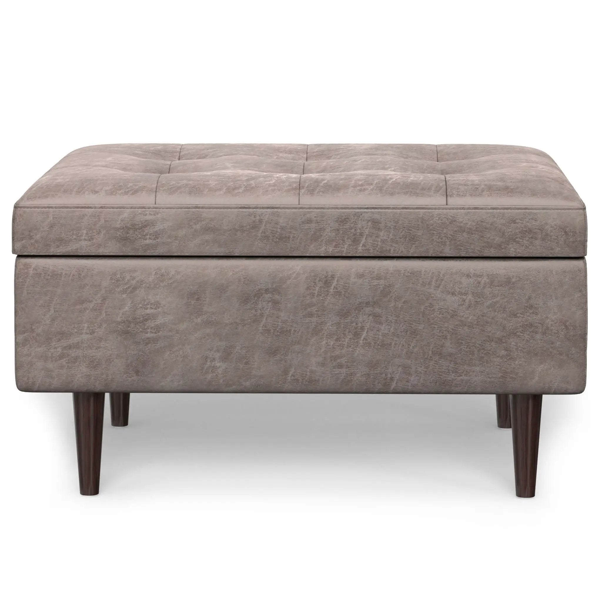 Shay - Large Square Coffee Table Storage Ottoman Mid-Century Style by HouseOfZazla