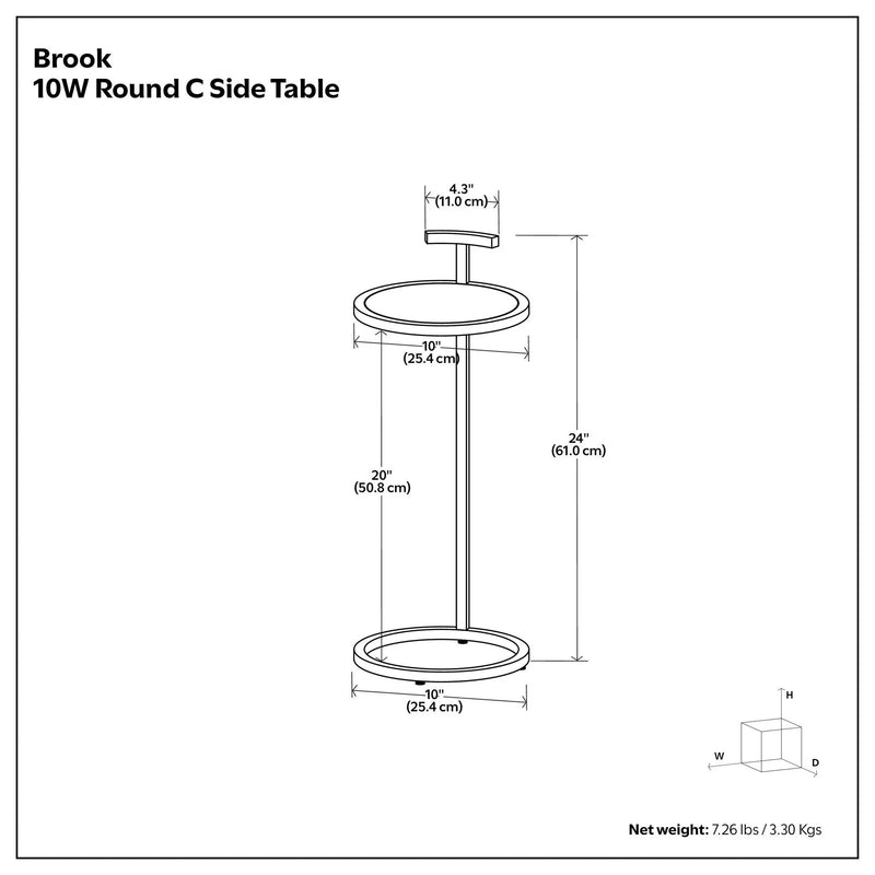 Brook - C Side Table - White / Gold by HouseOfZazla