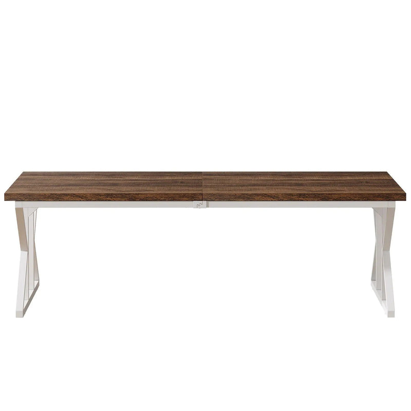 Rectangular Dining Table With X Trestle Metal Legs by HouseOfZazla