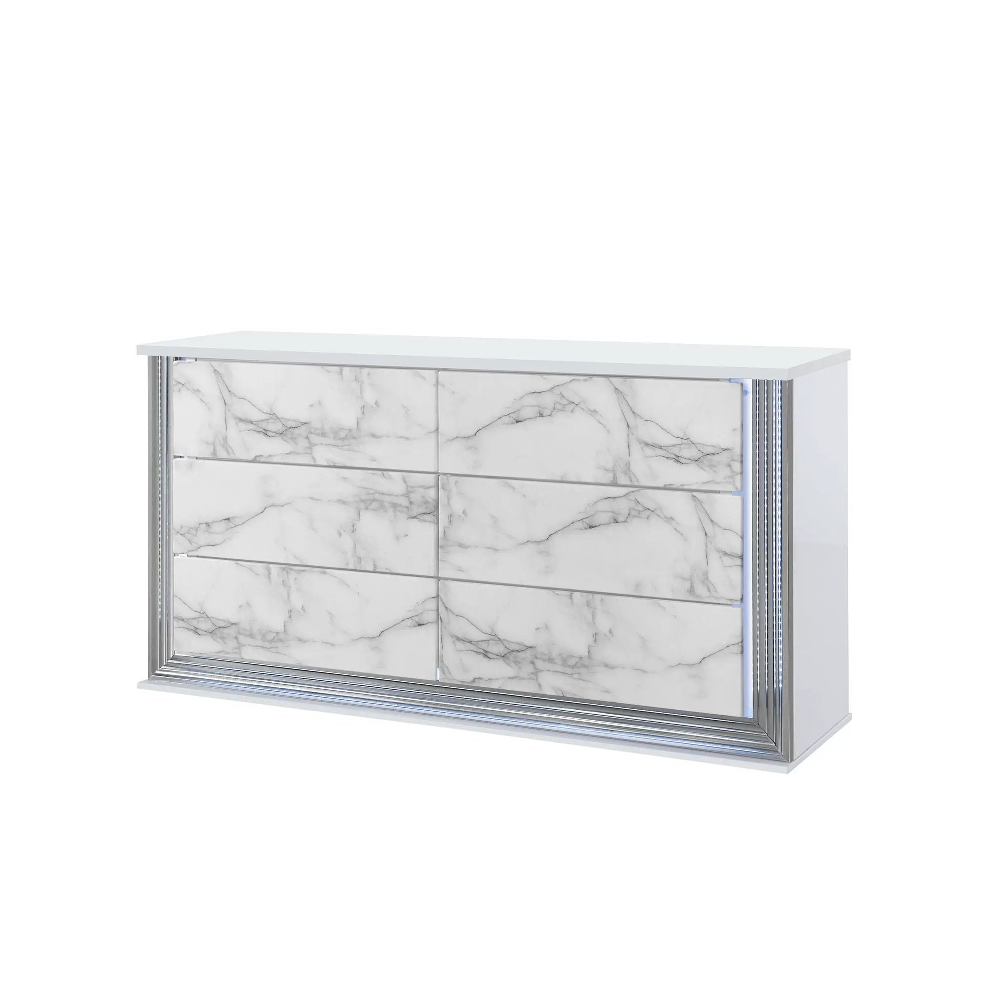 Moon - Dresser With LED Lighting - Marble by Unique Piece Furniture