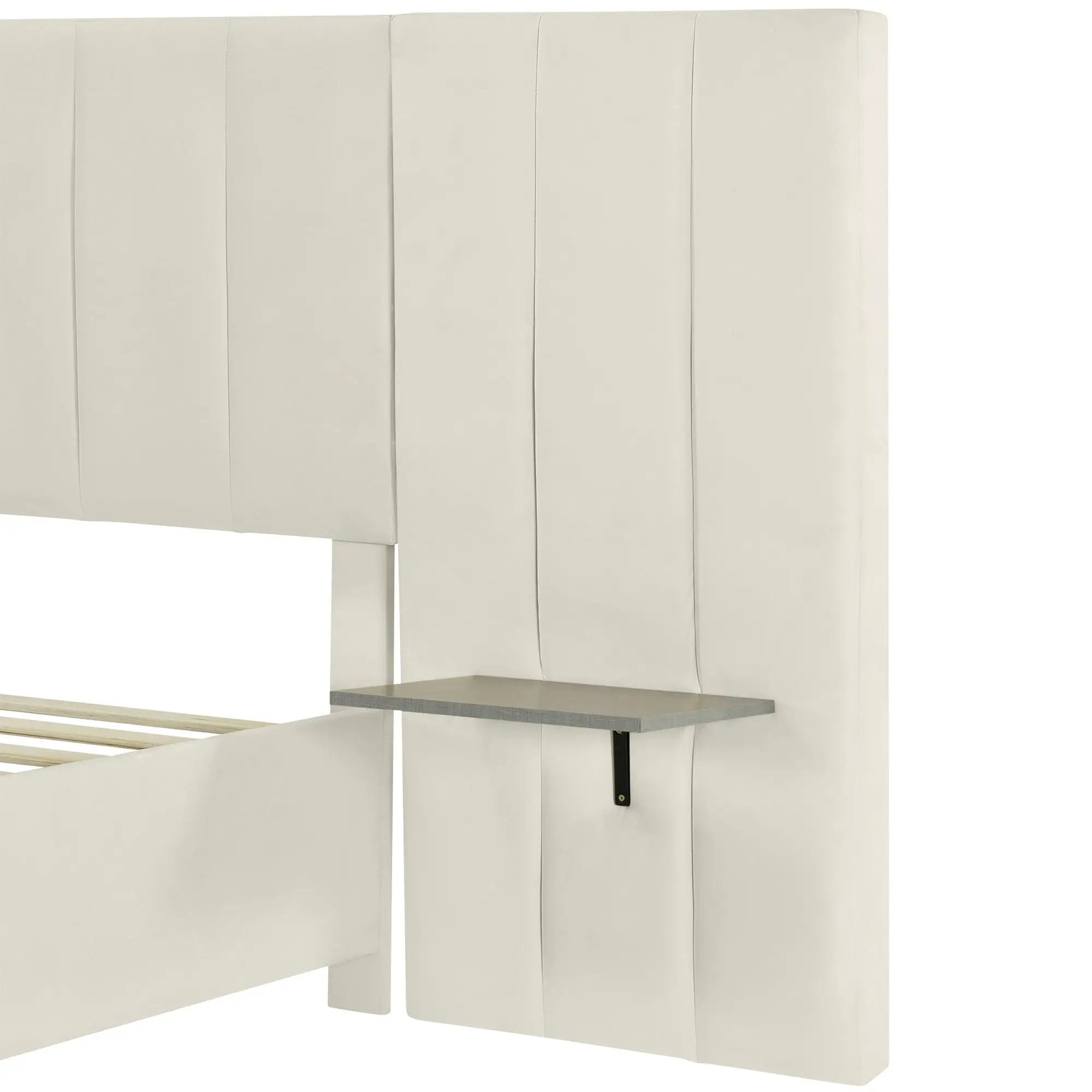 Upholstered Platform Bed With Big Headboard by HouseOfZazla