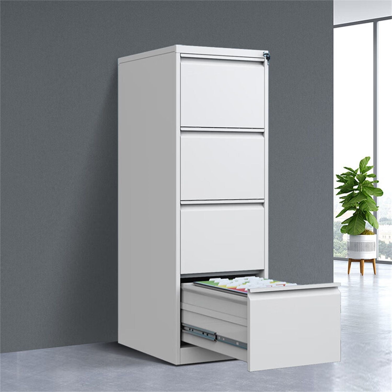 Durable Metal 3 Drawer File Cabinet With Lock For Office Storage by Unique Piece Furniture