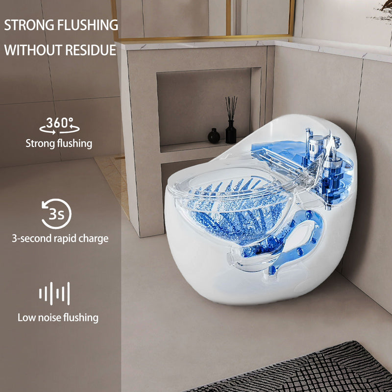 Modern Egg Shape Toilet 1.28 Gpf Single Flush Ceramic by HouseOfZazla