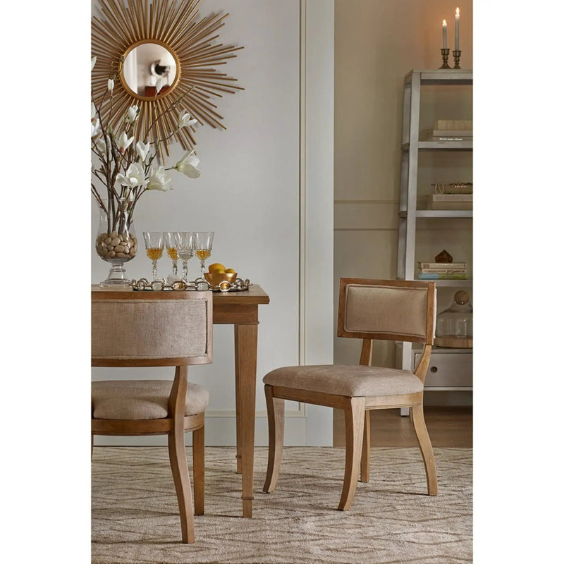 Classic Dining Chair With Curved Back (Set of 2) - Beige / Light Natural by HouseOfZazla
