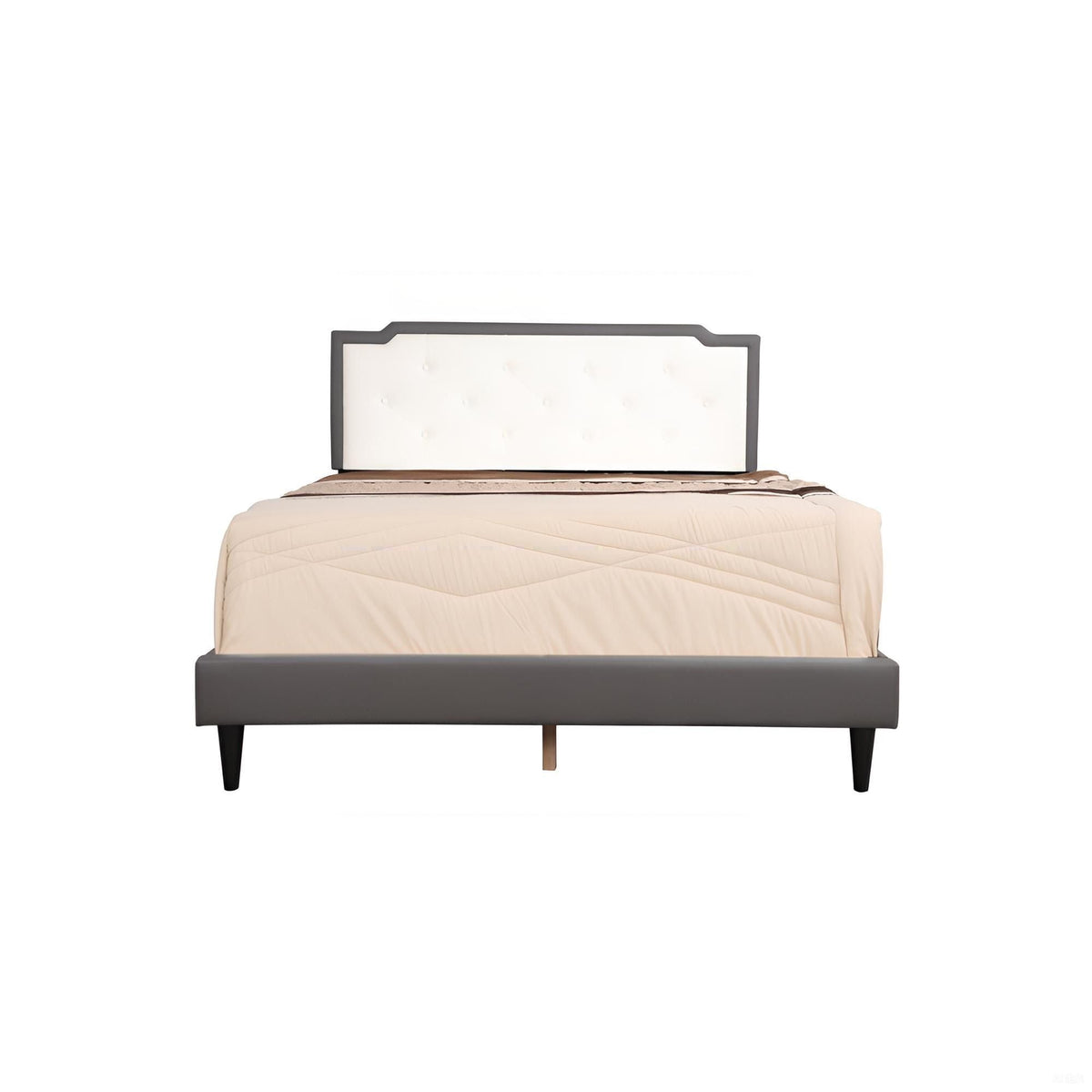 Two Tone Upholstered Bed with Button Tufted Headboard - Multiple Colors, photo 22 of 23