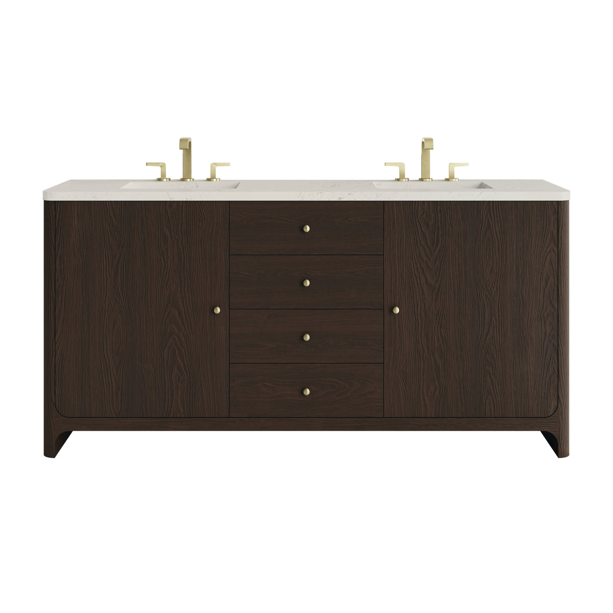 James Martin Gracyn 72" Double Bathroom Vanity, Sable with Siberian (Widespread) countertop