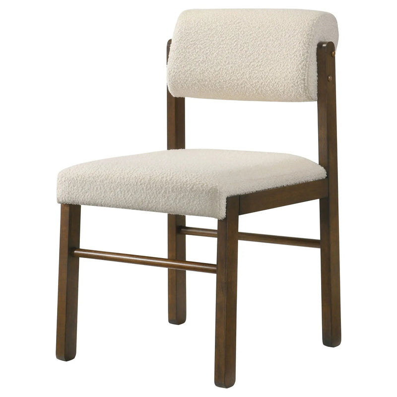 Kehoe Upholstered Dining Side Chair Cream and Walnut (Set of 2) by Unique Piece Furniture