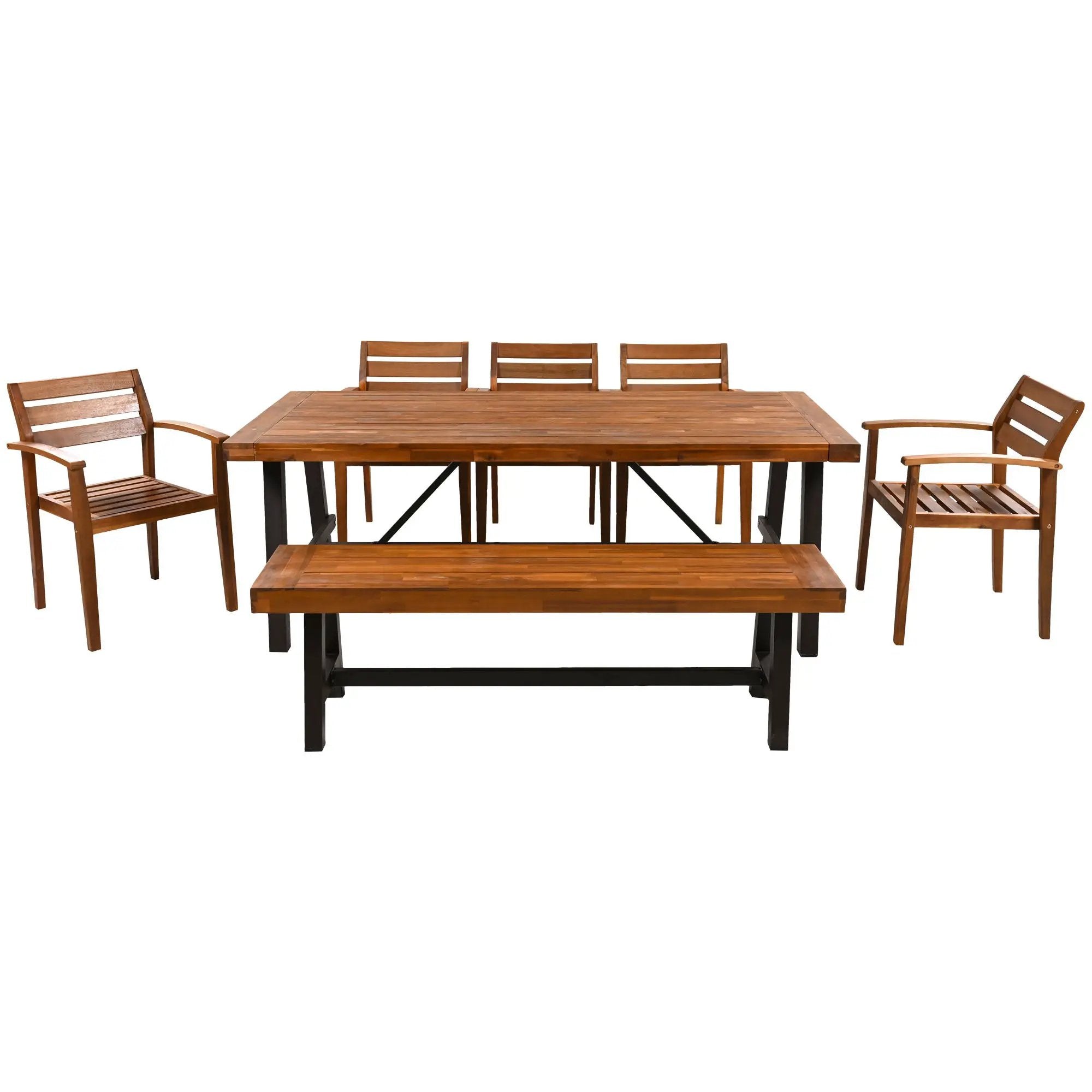 GO Outdoor Wood Dining Set For 7-8 Persons by HouseOfZazla