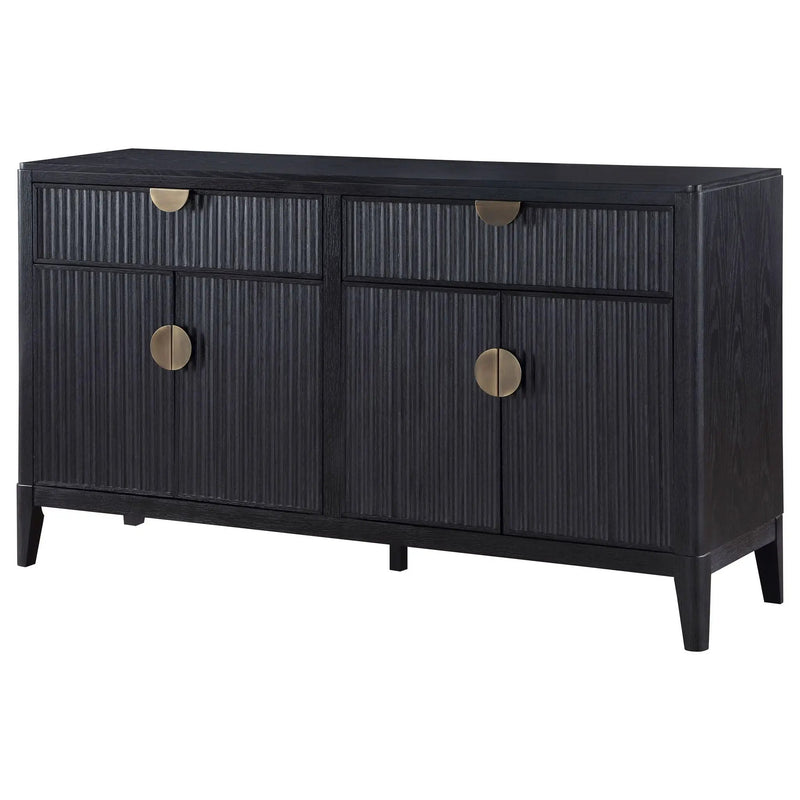 Brookmead 4-door Sideboard Buffet Storage Cabinet Black by Unique Piece Furniture