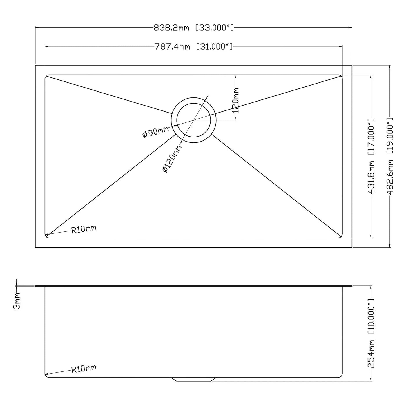 Undermount Kitchen Sink 16 Gauge Single Bowl Stainless Steel by HouseOfZazla