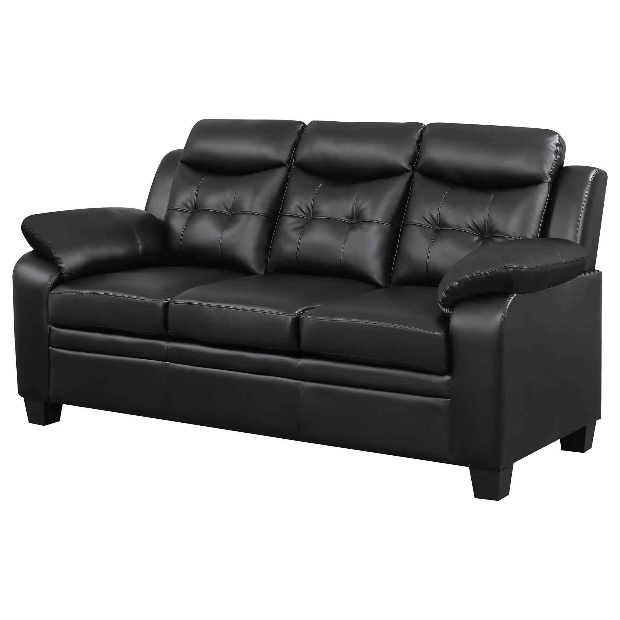 Finley Upholstered Padded Arm Tufted Sofa Black by Unique Piece Furniture