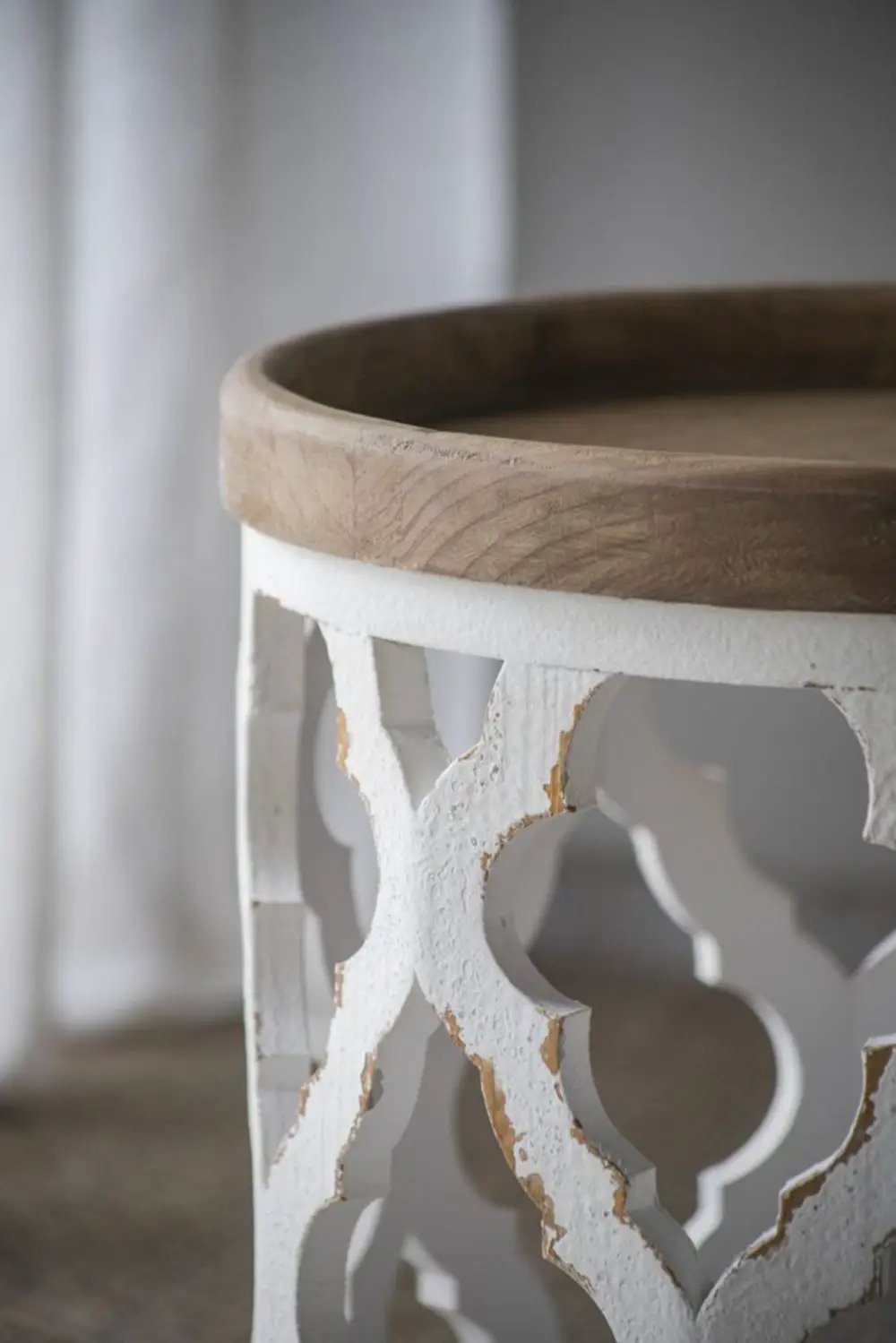 French Country Home Decor Collection (Includes An Artificial Plant, Vase, Trays, Stool And Side Table) (Set of 5) - Multicolor by Unique Piece Furniture