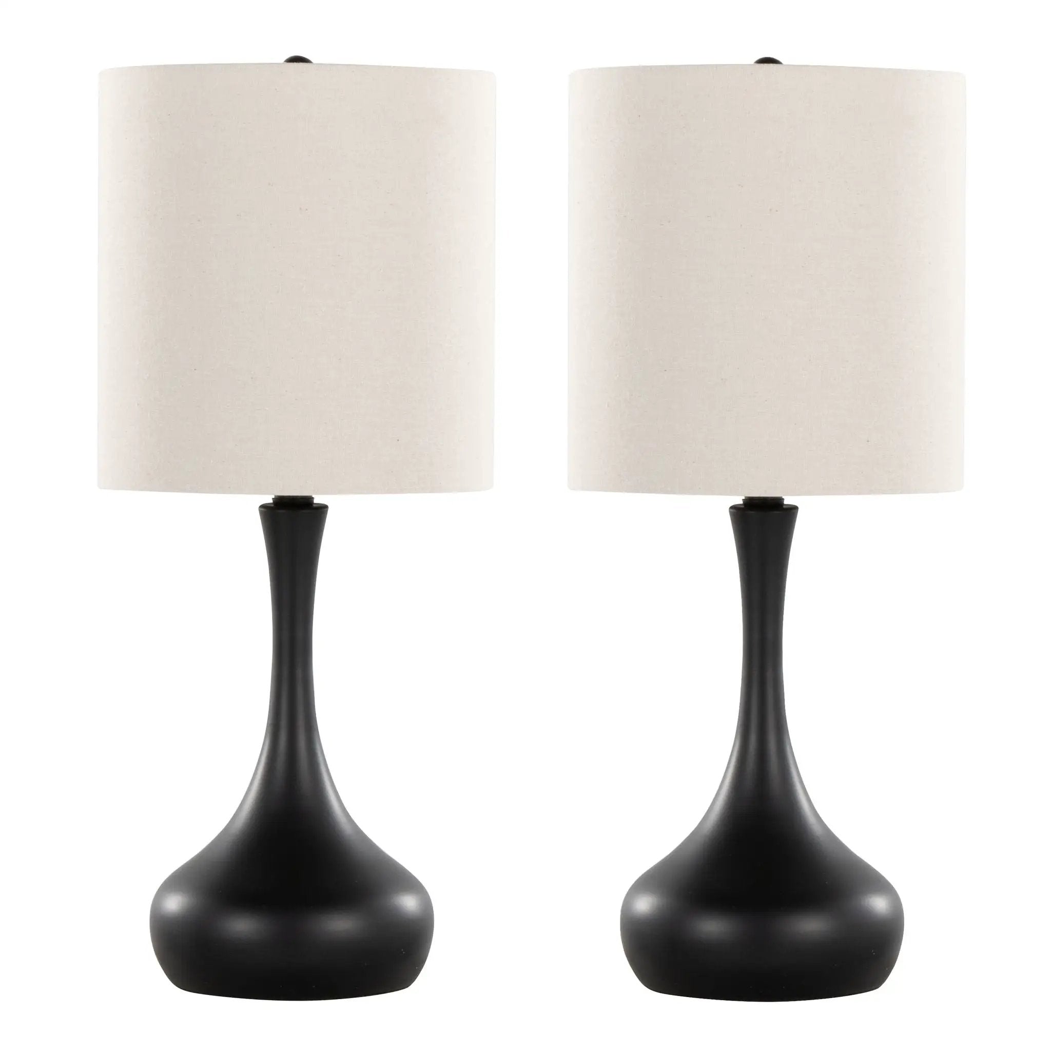 Genie - Contemporary Table Lamp (Set of 2) - Matte Black / Oatmeal by HouseOfZazla