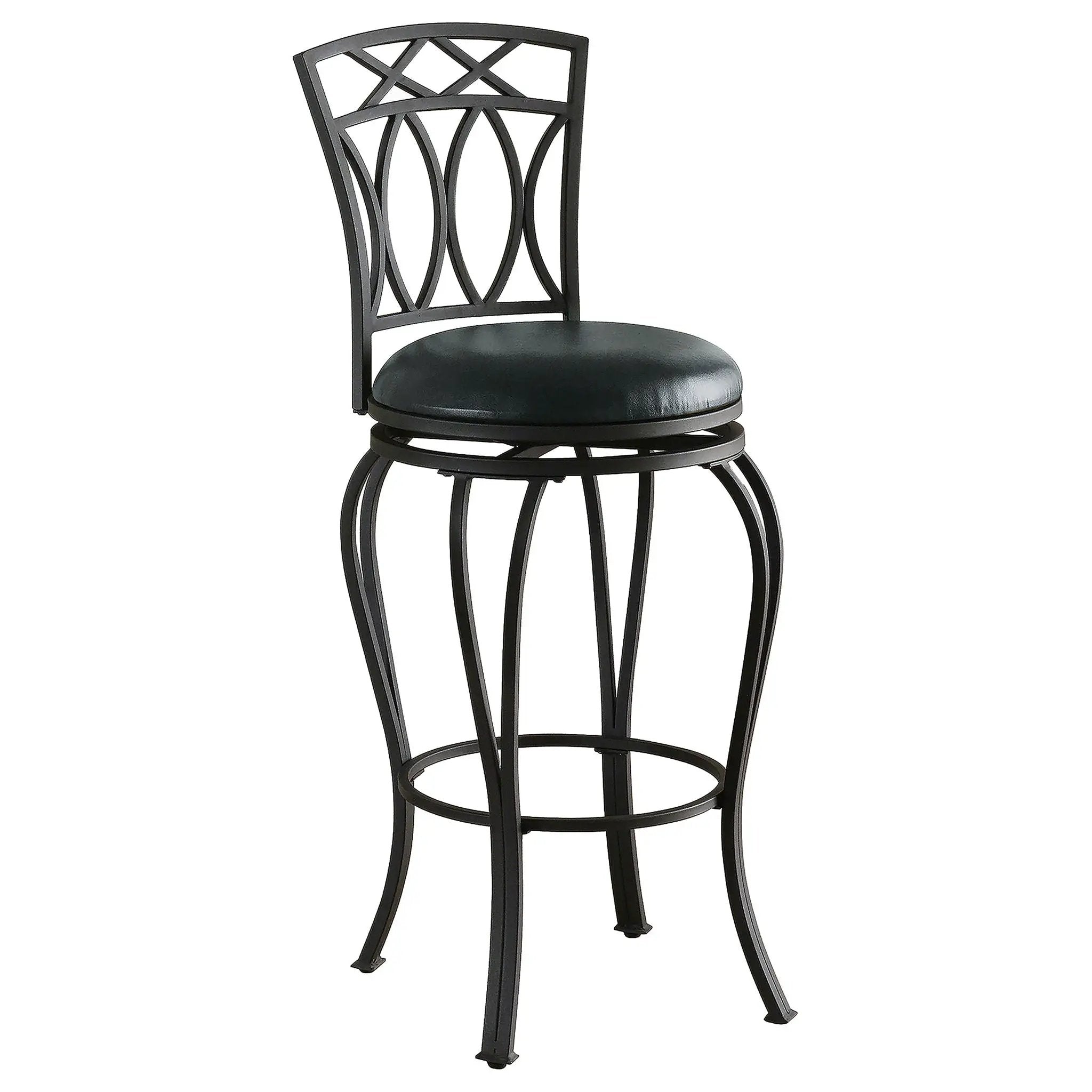 Adamsville Upholstered Swivel Bar Stool Black by Unique Piece Furniture