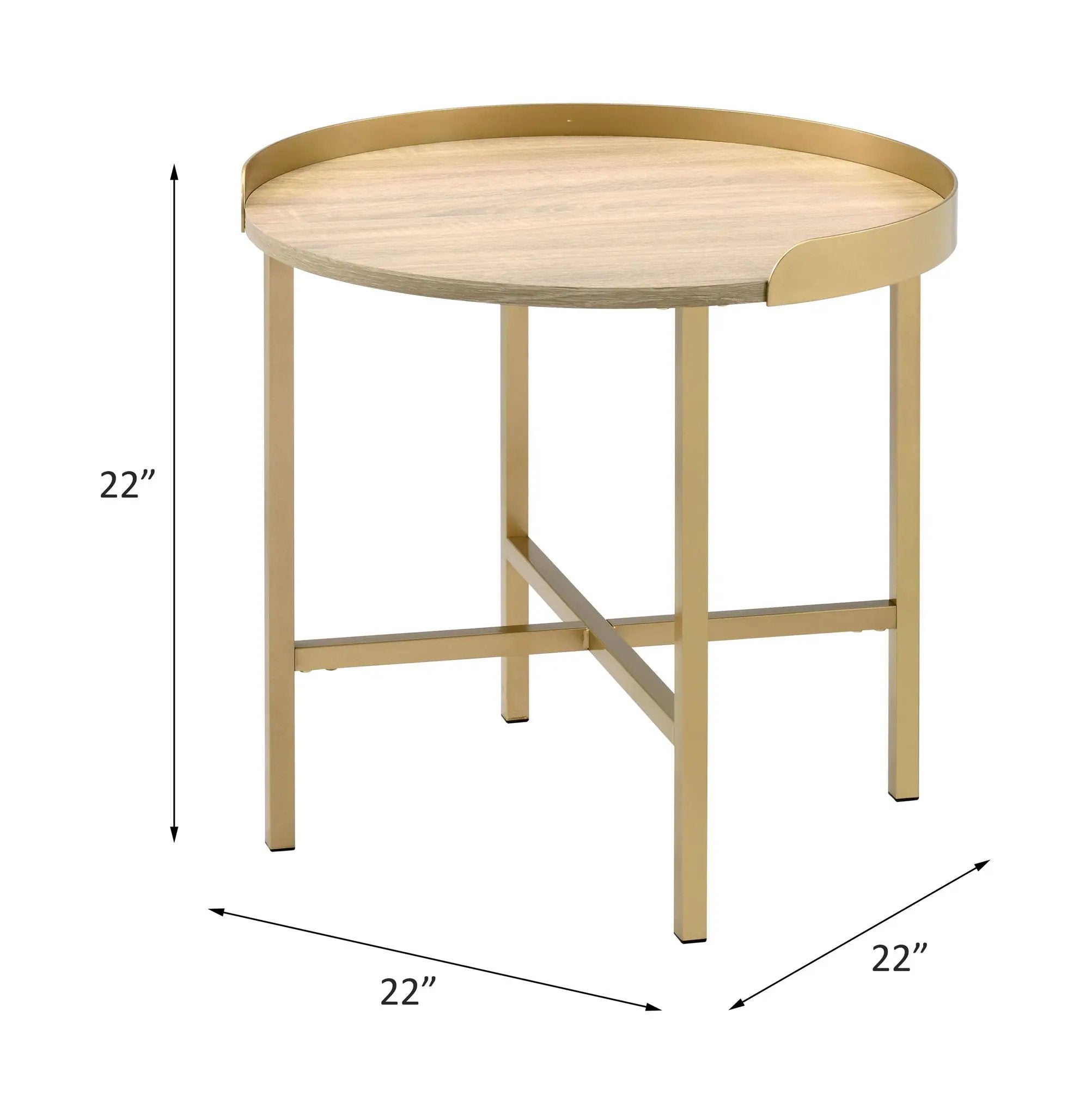 Mithea - End Table - Oak / Gold by Unique Piece Furniture