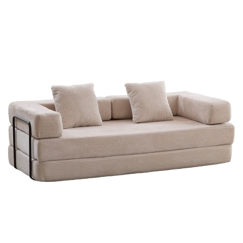 Floor Couch, Convertible Floor Sofa Bed With Pillow Back Support Armrest by HouseOfZazla