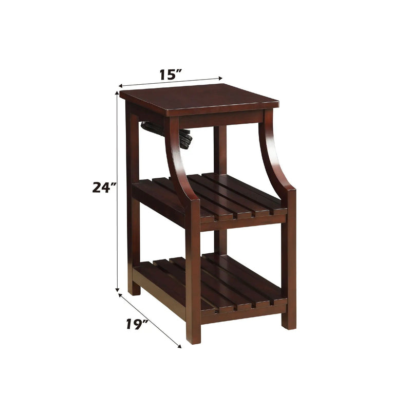 Wasaki - Accent Table With USB - Espresso by HouseOfZazla