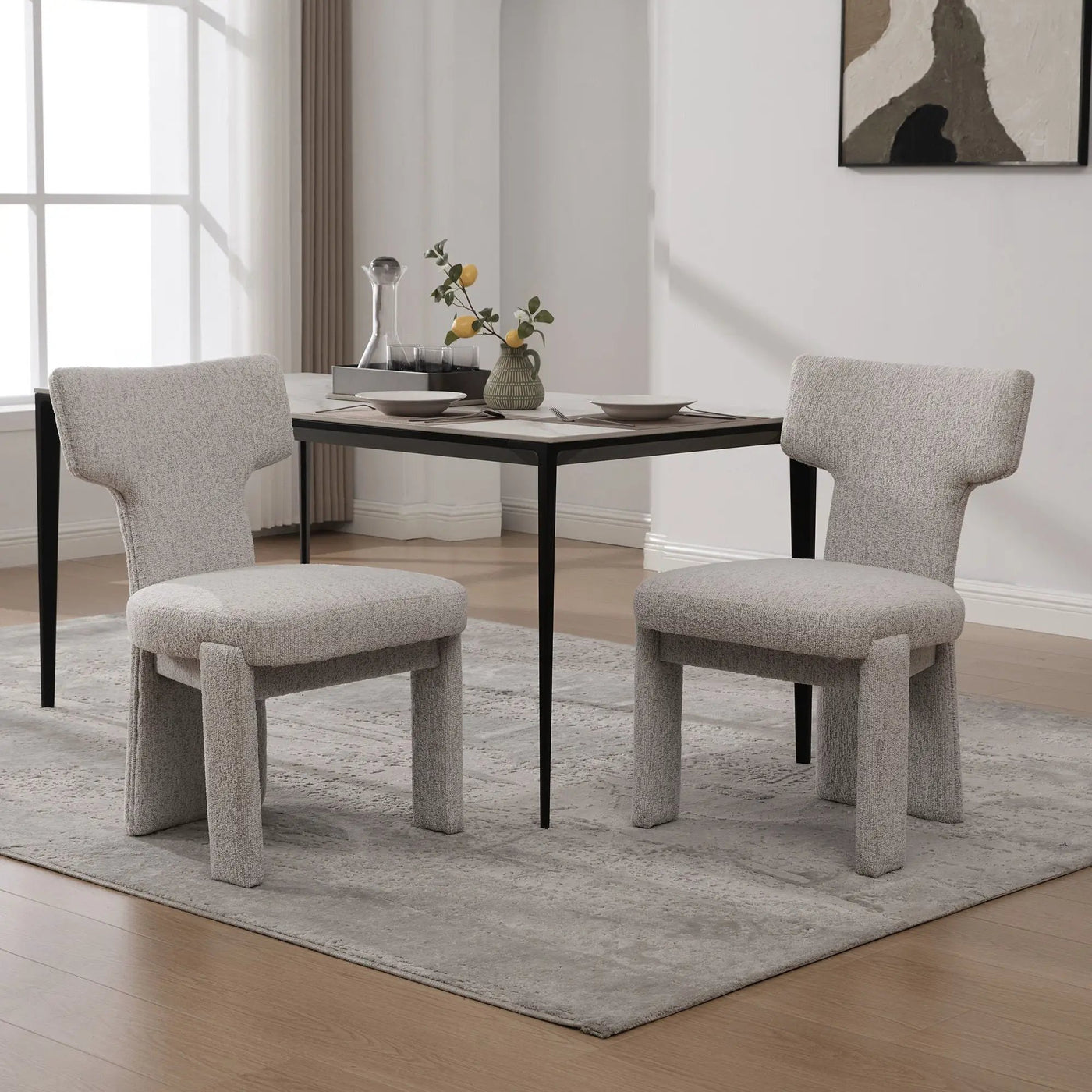 Armless Curved Back Accent Chairs by Unique Piece Furniture