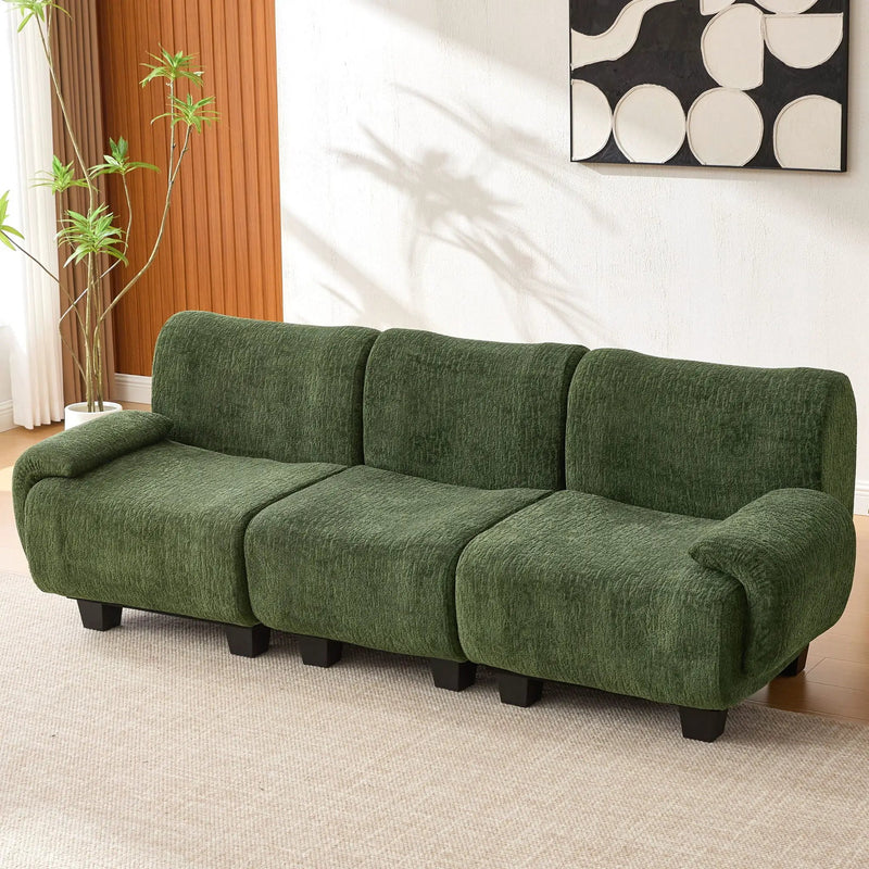 3 Seater Sofa Couch With Curved Armrests by Unique Piece Furniture