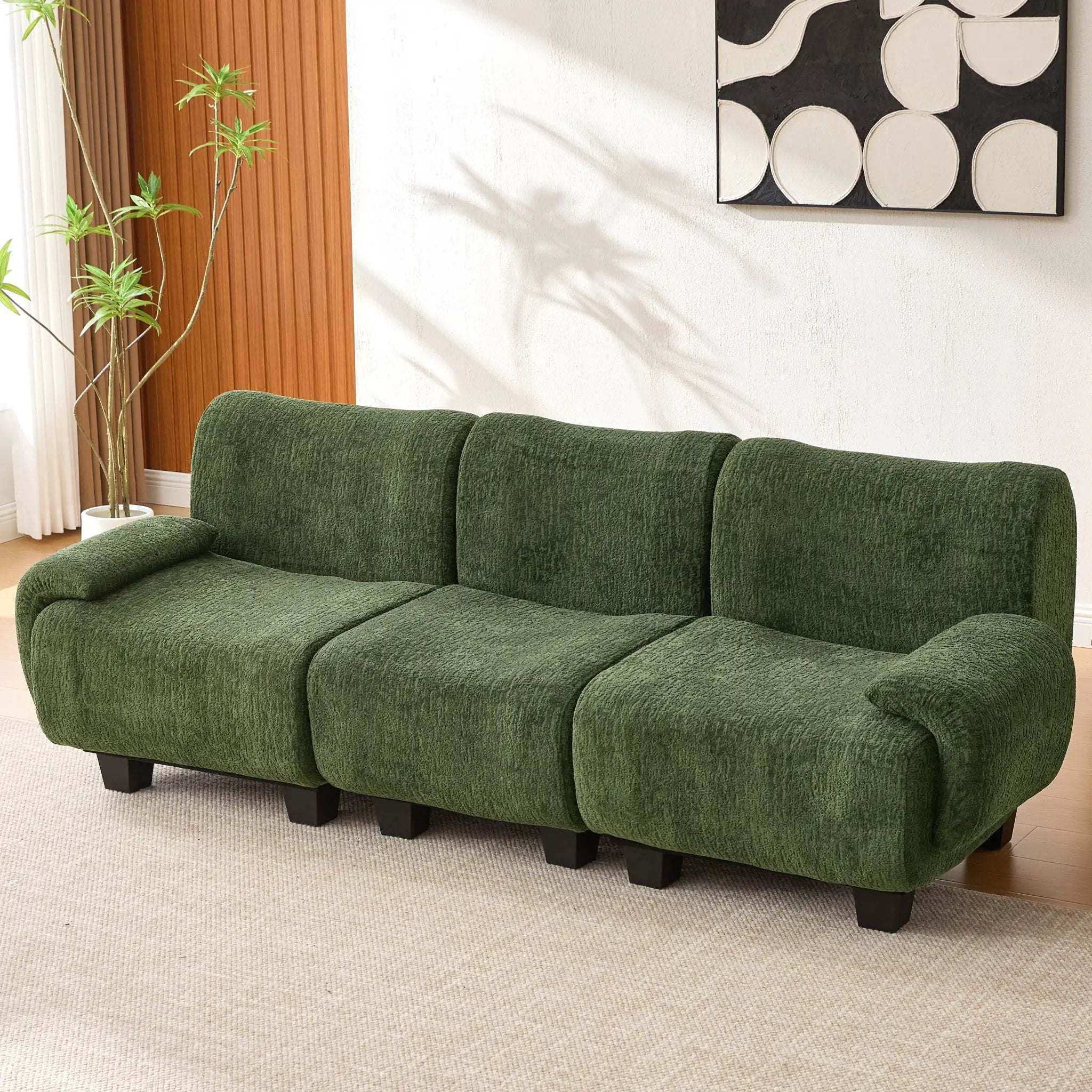 3 Seater Sofa Couch With Curved Armrests by HouseOfZazla