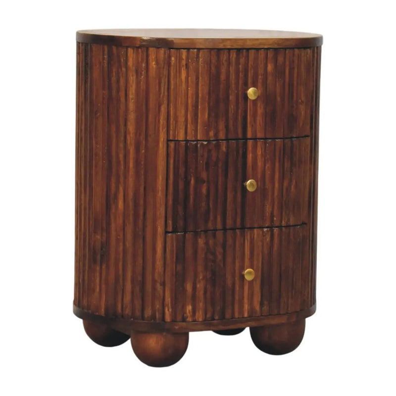 Solid Wood Curved Fluted Bedside Chest by HouseOfZazla