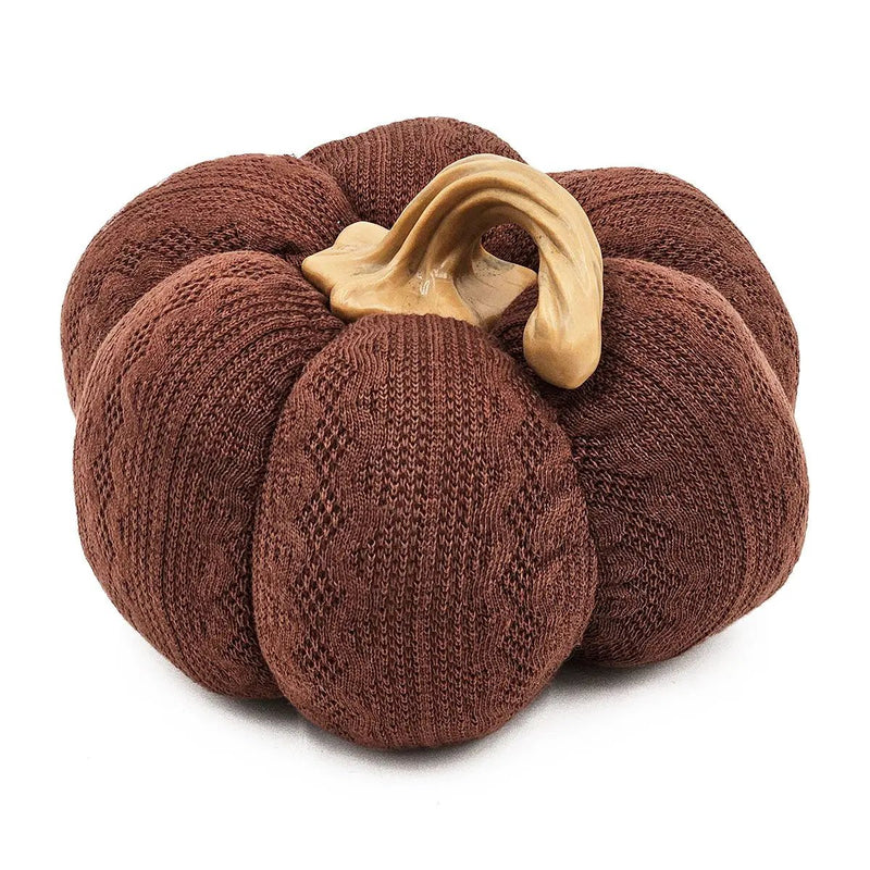 Pumpkin Ornament Decor For Holiday Harvest Festival Fall Festival & Thanksgiving (Set of 2) - Dark Brown by HouseOfZazla