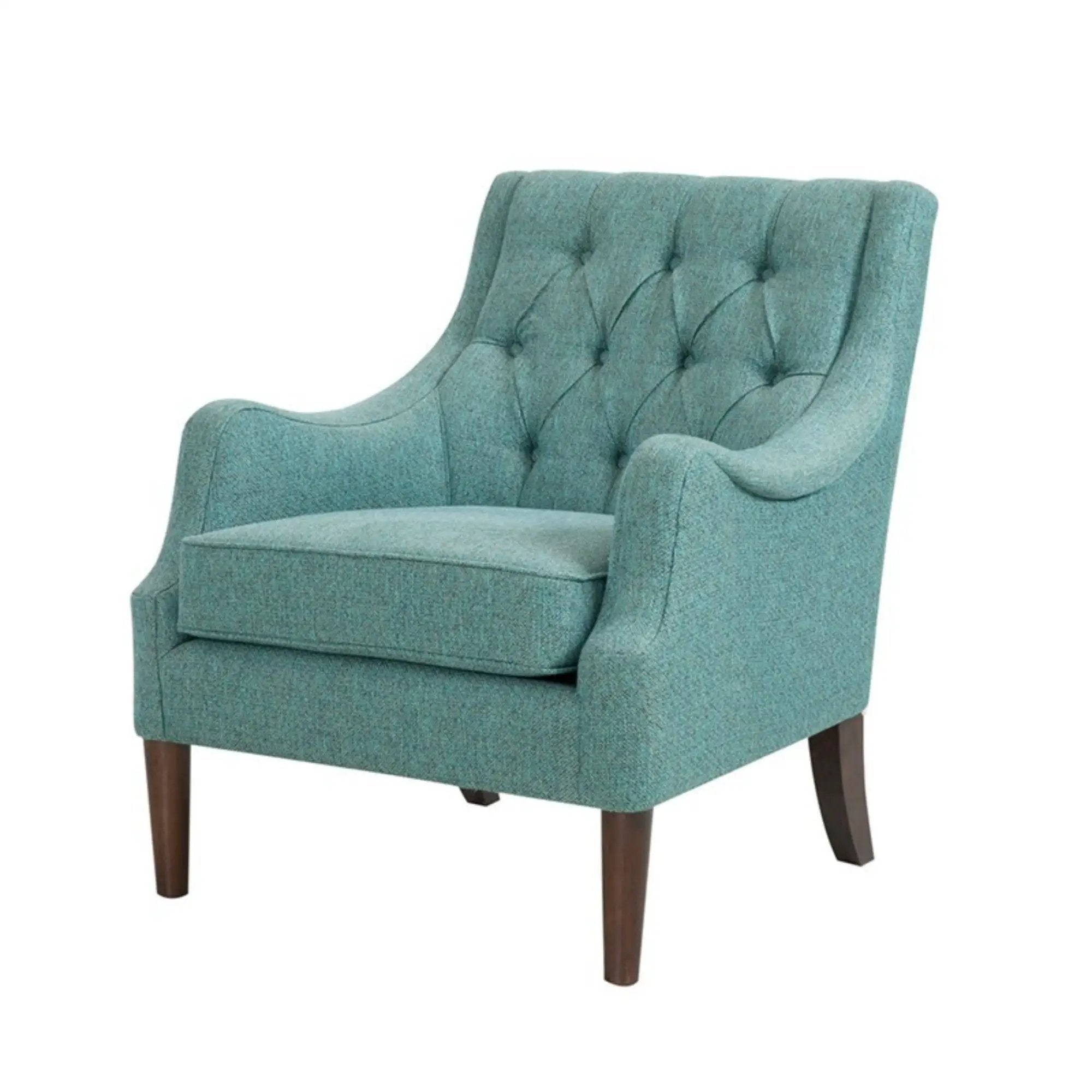 Qwen - Button Tufted Accent Chair With - Teal by HouseOfZazla