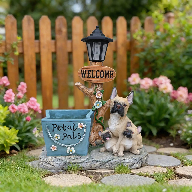 French Bulldog Family Planter Statue by HouseOfZazla