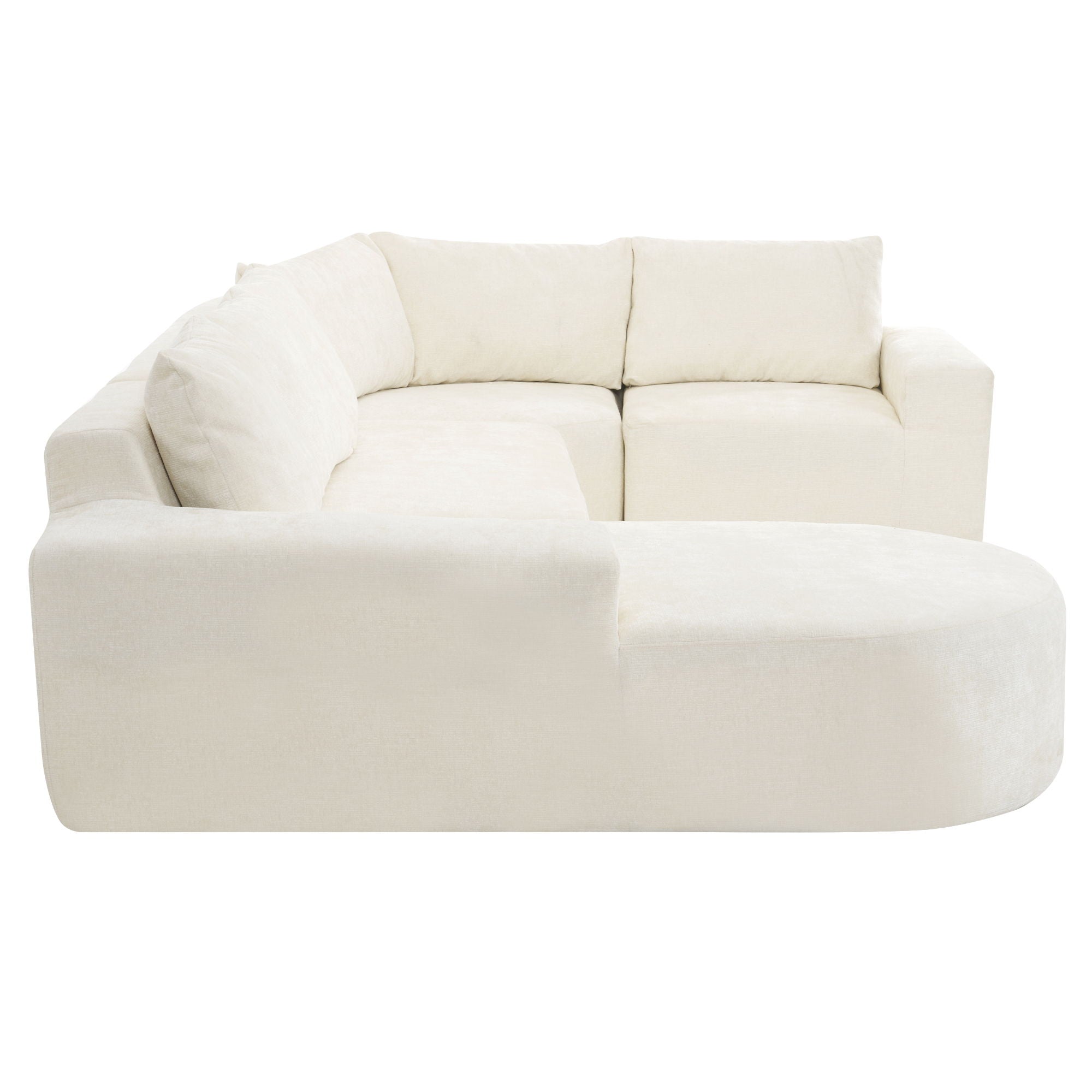 Modular Cloud Sectional Sofa Set, U-Shaped Upholstered Couch With Deep Seat by HouseOfZazla