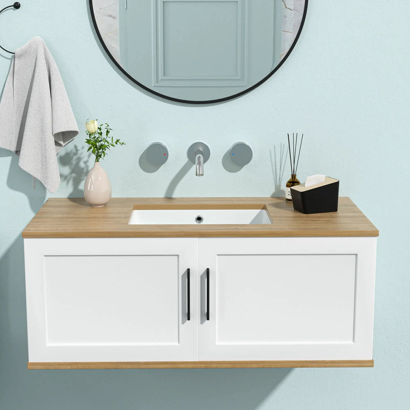 Modern Ceramic Rectangular Undermount Bathroom Sink With Overflow by HouseOfZazla