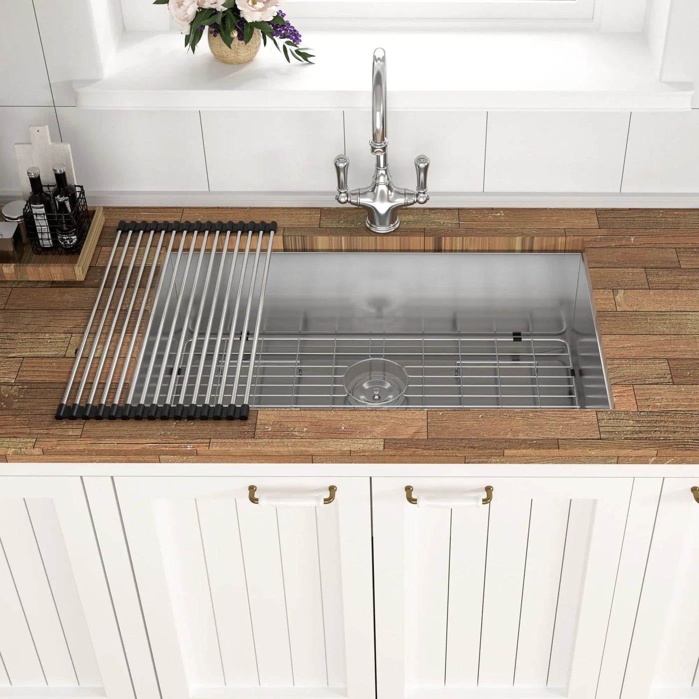 Modern Style Undermount Sink With Stainless Steel, Deep Single Bowl by HouseOfZazla