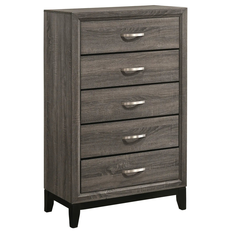 Watson 5-drawer Bedroom Chest Grey Oak by Unique Piece Furniture