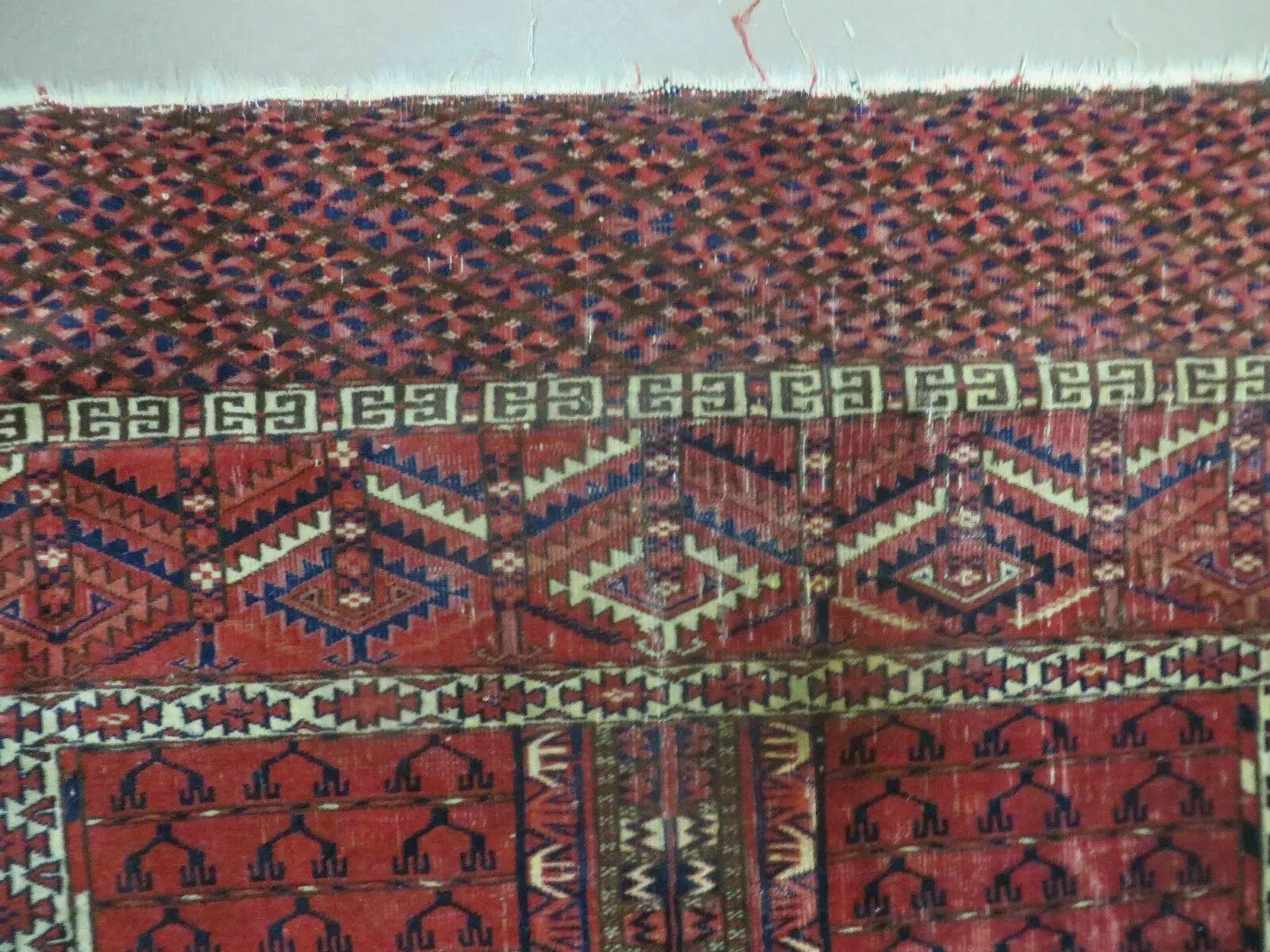 Antique Turkoman Rug 4x5, Ensi Hatchli Tekke Wool Rug by Jewel Rugs