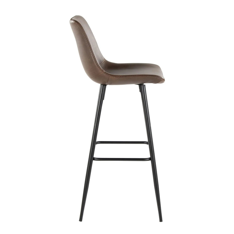 Durango - Industrial / Urban Fixed Height Barstool Square Footrest (Set of 2) - Black / Espresso by HouseOfZazla