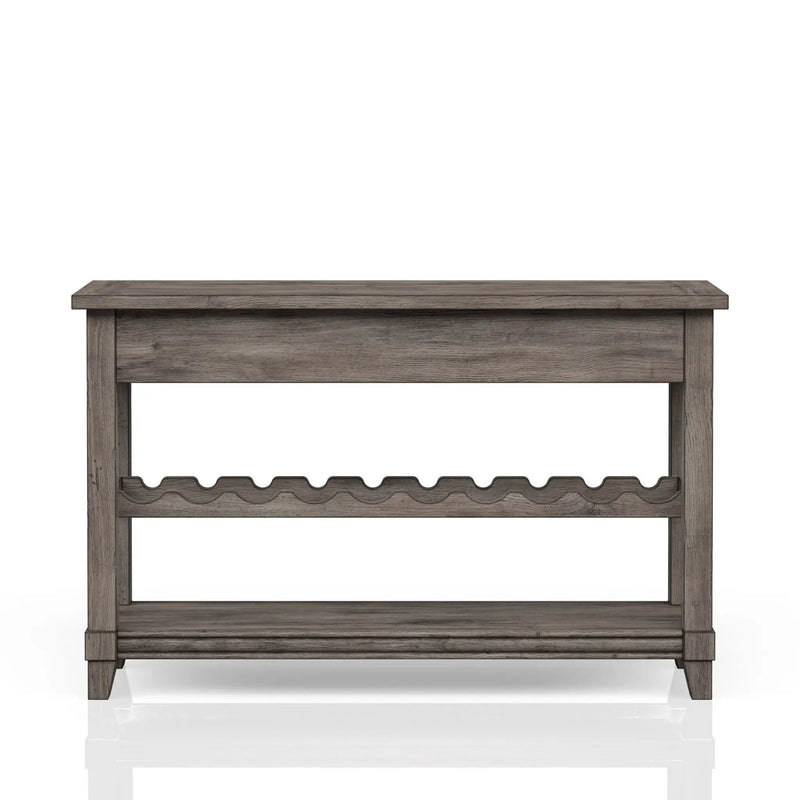 Console Table With Wine Bottle Storage Storage Drawers - Gray by HouseOfZazla