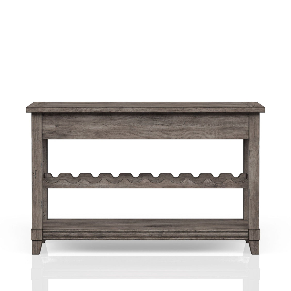 Console Table with Wine Bottle Storage and Storage Drawers - Gray, photo 6 of 6