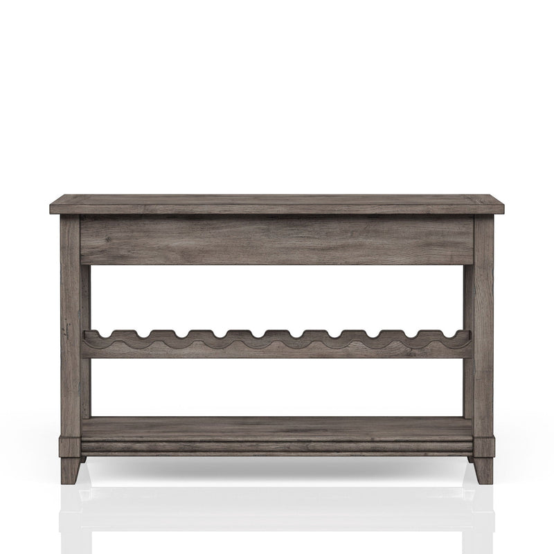 Console Table with Wine Bottle Storage and Storage Drawers - Gray, photo 6 of 6