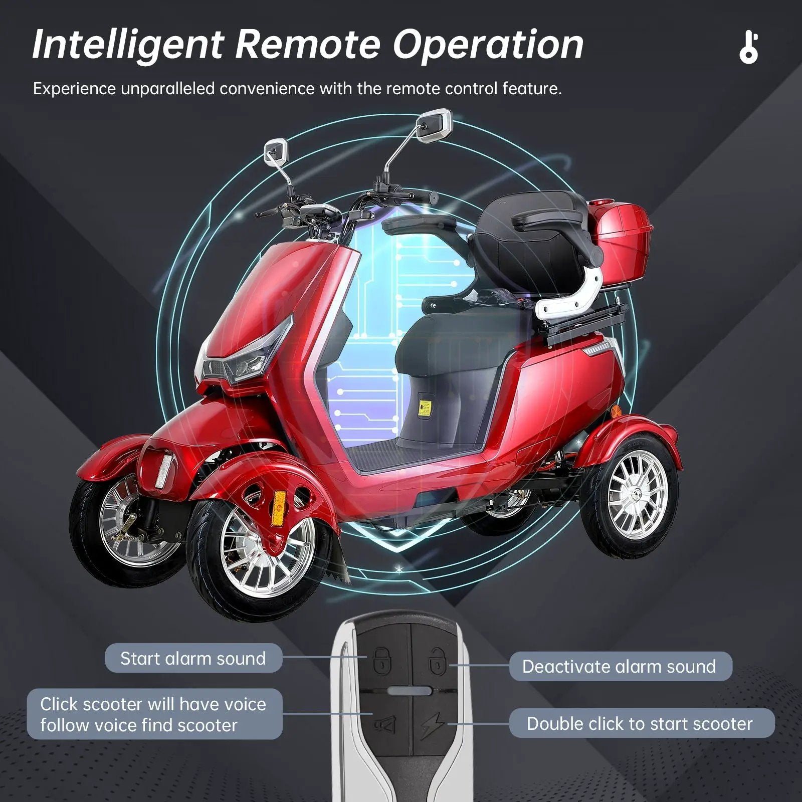 Electric Mobility Scooter With Big Size And High Power - Red by HouseOfZazla