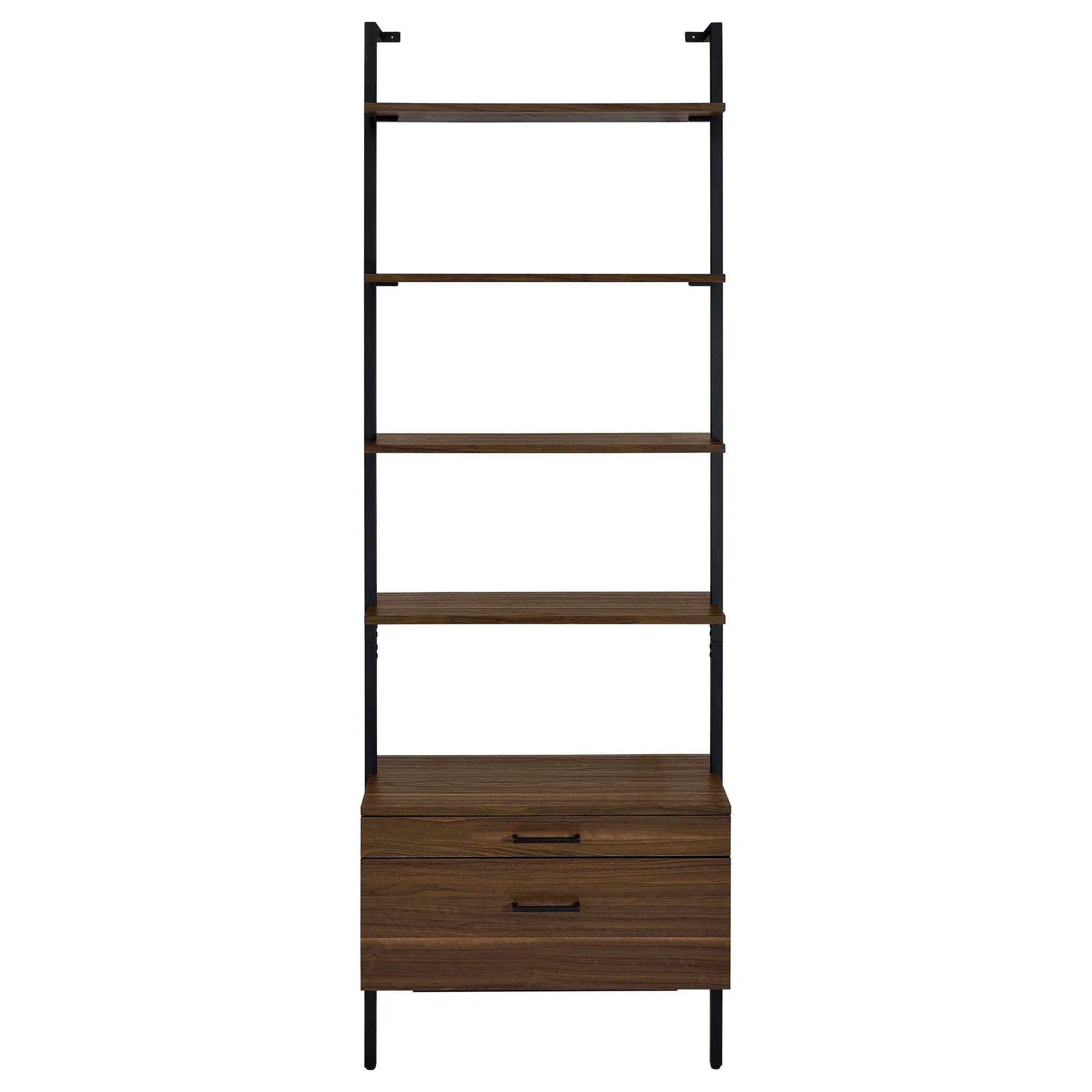 Owens 3-piece 96-inch Wall Mounted Bookshelf Set Walnut by Unique Piece Furniture