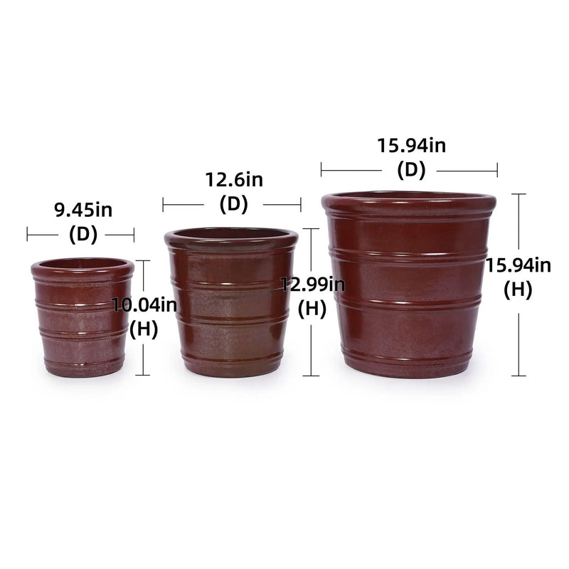 3 Pieces Flowerpot, Planter For Patio, Garden Or Windowsills by HouseOfZazla