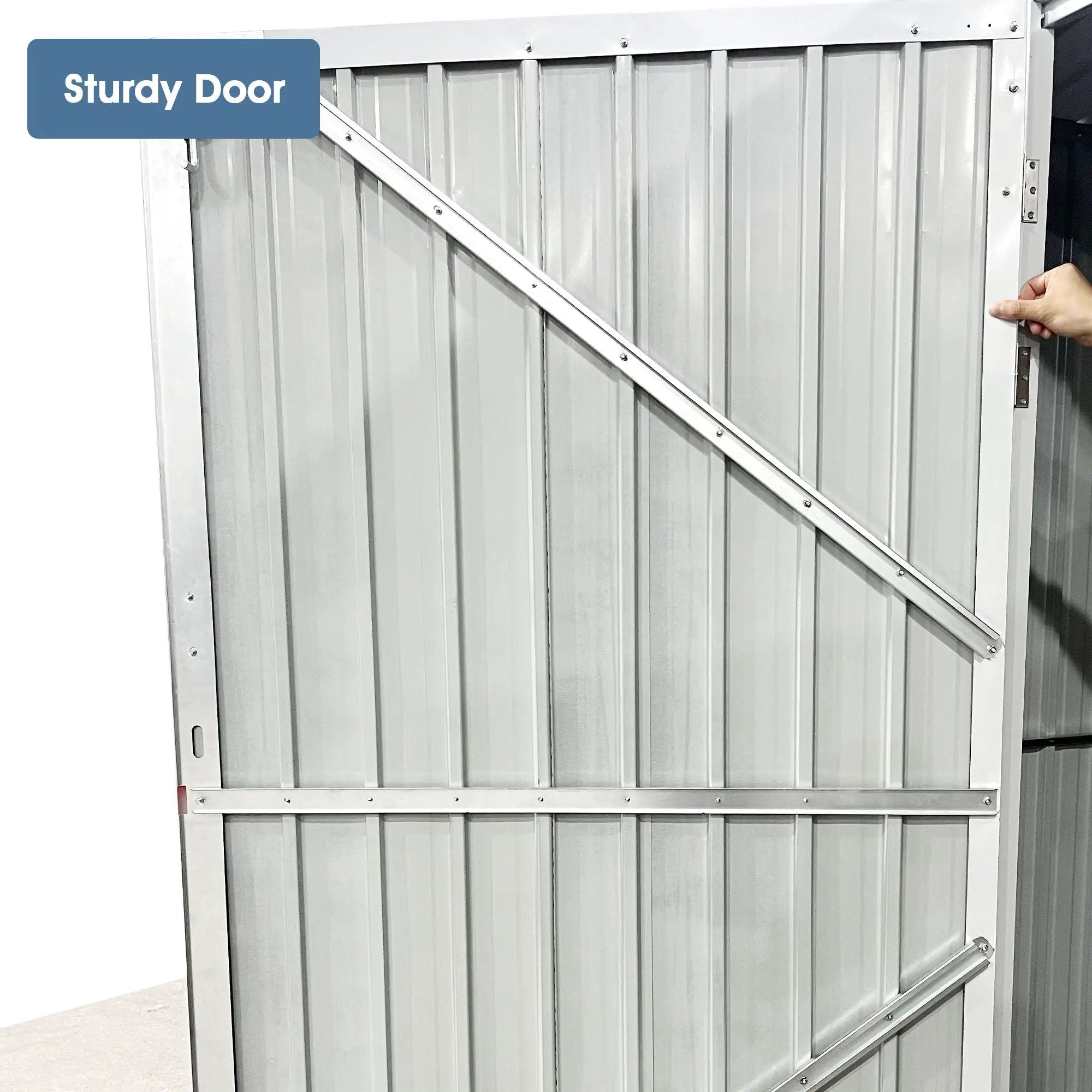 Outdoor Storage Shed, Metal Garden Shed Backyard Utility Tool House Building With 2 Doors And 4 Vents For Car, Truck, Bike, Garbage Can, Tool, Lawnmower by HouseOfZazla