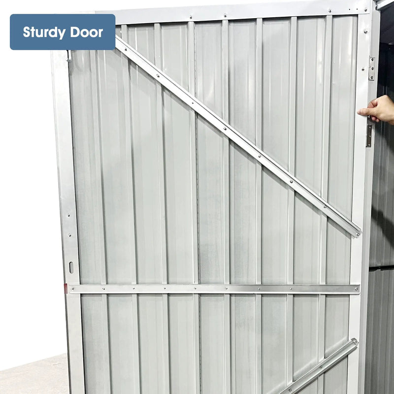 Outdoor Storage Shed, Metal Garden Shed Backyard Utility Tool House Building With 2 Doors And 4 Vents For Car, Truck, Bike, Garbage Can, Tool, Lawnmower by HouseOfZazla